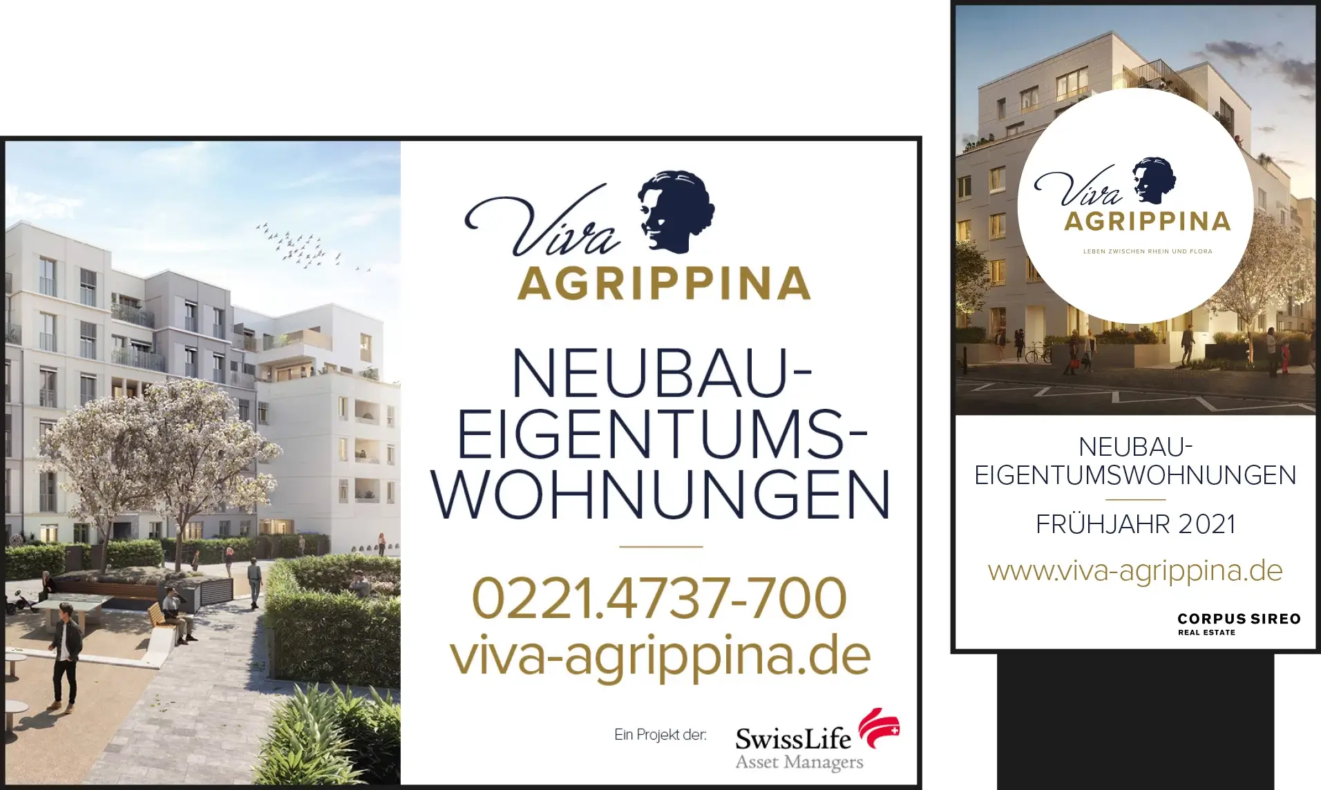 Immobilienmarketing für Viva Agrippina: Außenwerbung